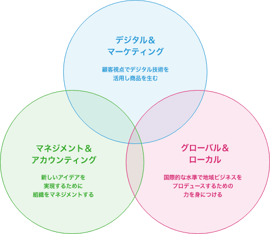 学部の特徴 3つのスタディエリア