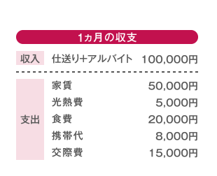 1カ月の収支