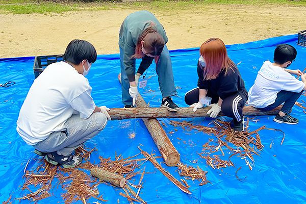 第95回笑働の森づくりに本学学生がボランティアスタッフとして参加しました