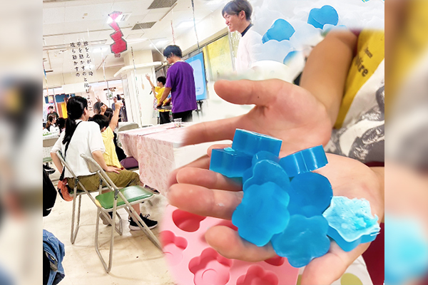本学のサークル「地域連携委員会-NEXUSWORKS」-がイベント「まるで宝石！？おやこで石けんづくり」を開催しました